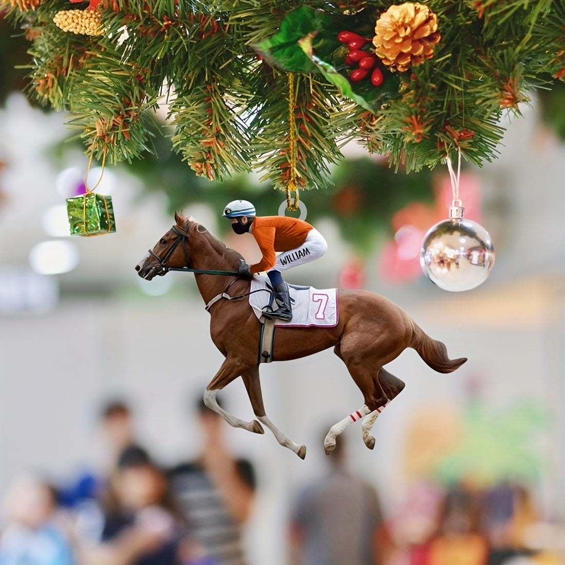 Acrylic Horse Riding Enthusiasts Mirror Decorative Pendant