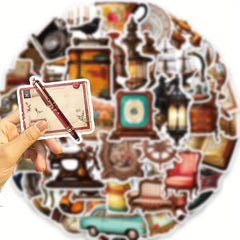 50pc Retro Cartoon Graffiti Stickers for Water Bottle Car Cup Computer