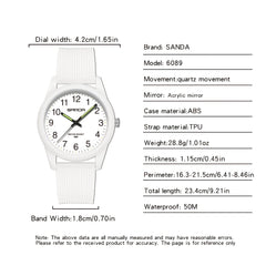 SANDA Unisex Sports Quartz Wristwatch Water Resistant Round Dial