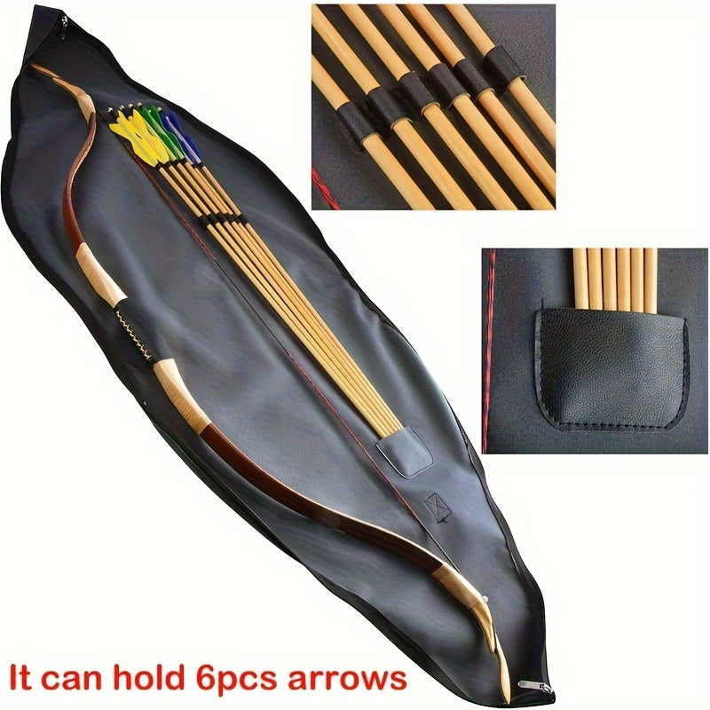 Archery Traditional Bow Bag Recurve Bow Case Leather Bow Storage Bag