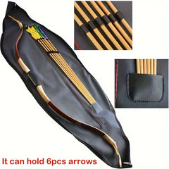 Archery Traditional Bow Bag Recurve Bow Case Leather Bow Storage Bag