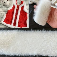 1pc Rex Rabbit Fur Strip Christmas Decoration Cape DIY Accessories