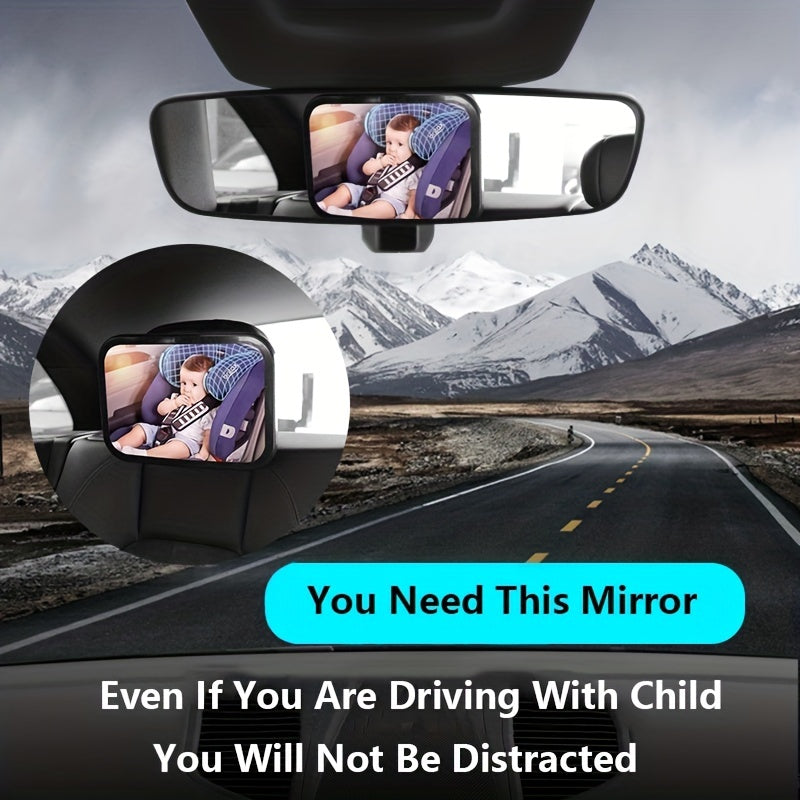 Baby Car Mirror Safety for Rear Facing Infant - Wide Clear View Shatterproof