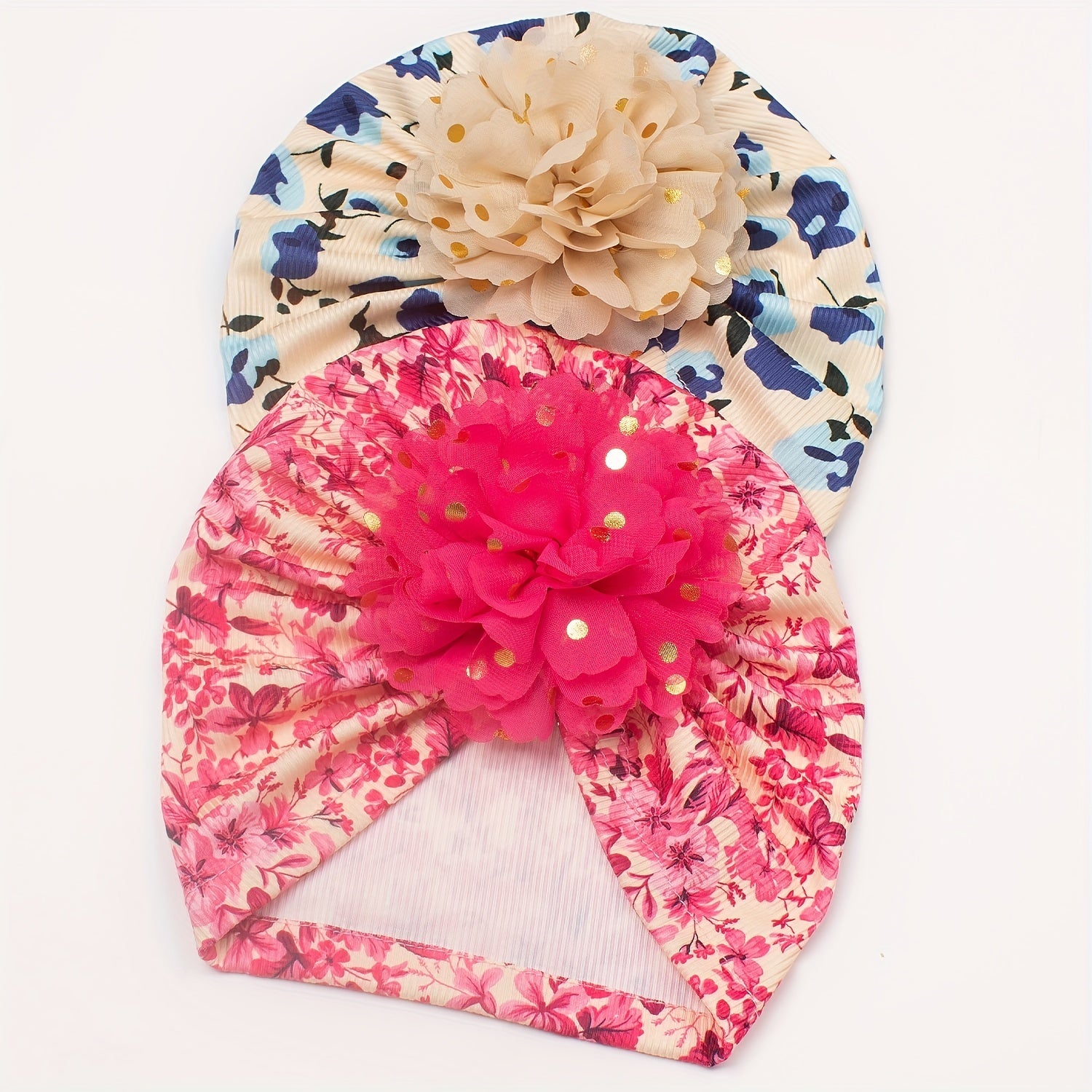 Floral Chiffon Flower Baby Hat Beanie Knotted Turban Hat
