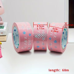 1pc 68m Thank You Cartoon Printed Packing Tape for Sealing Boxes