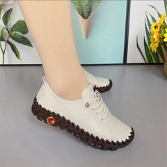 Women's Lace Up Flat Sneakers Non Slip Soft Sole Casual Shoes