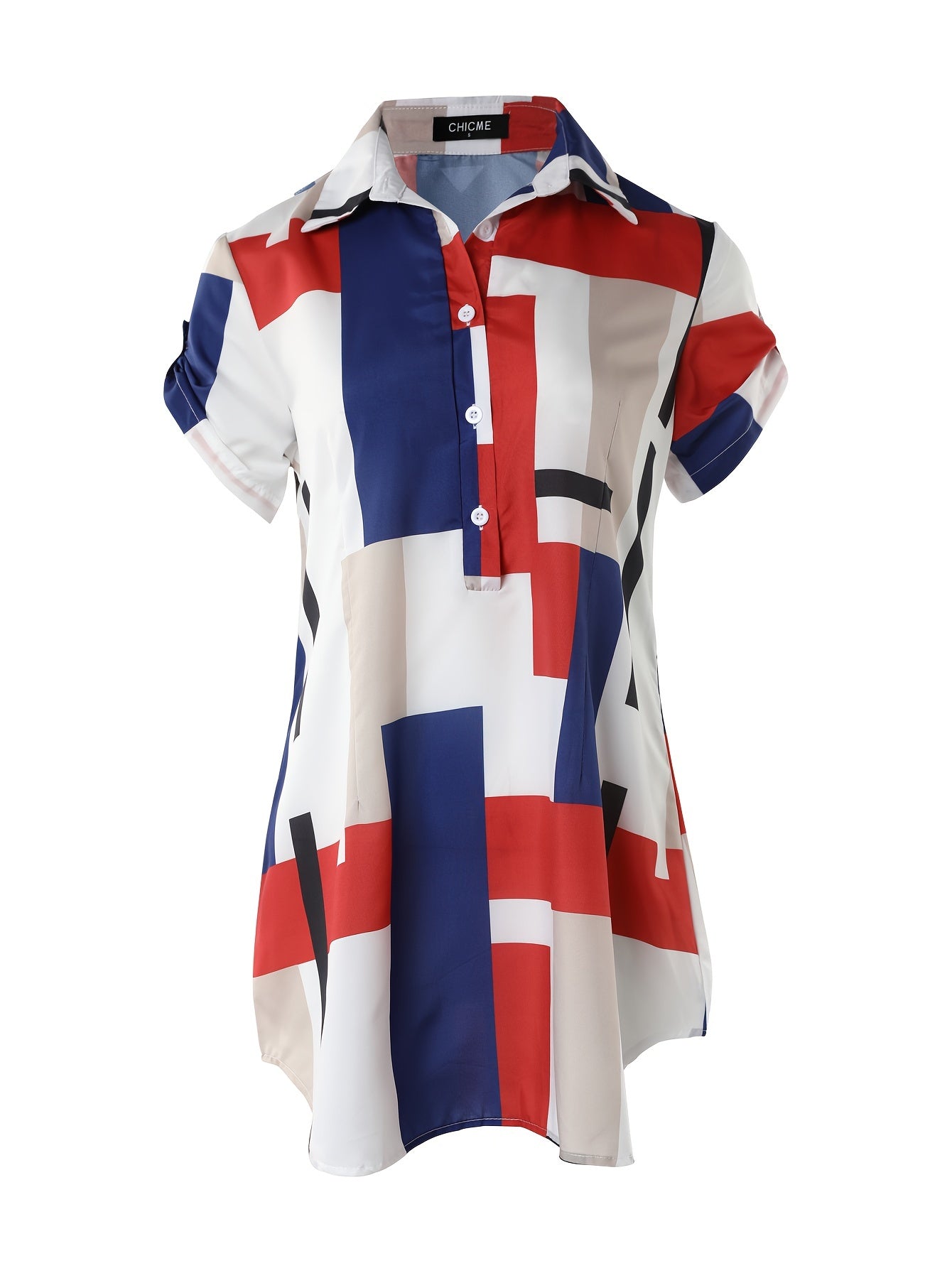 Floral Print Mondrian Dress Multicolor Women's