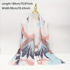 Boho Geometric Print Scarf Hijab Vintage Block Shawl Casual Head Wrap