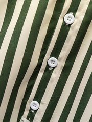 Boys Striped Button Down Shirt Long Sleeve Pocket Top Spring Summer Wear