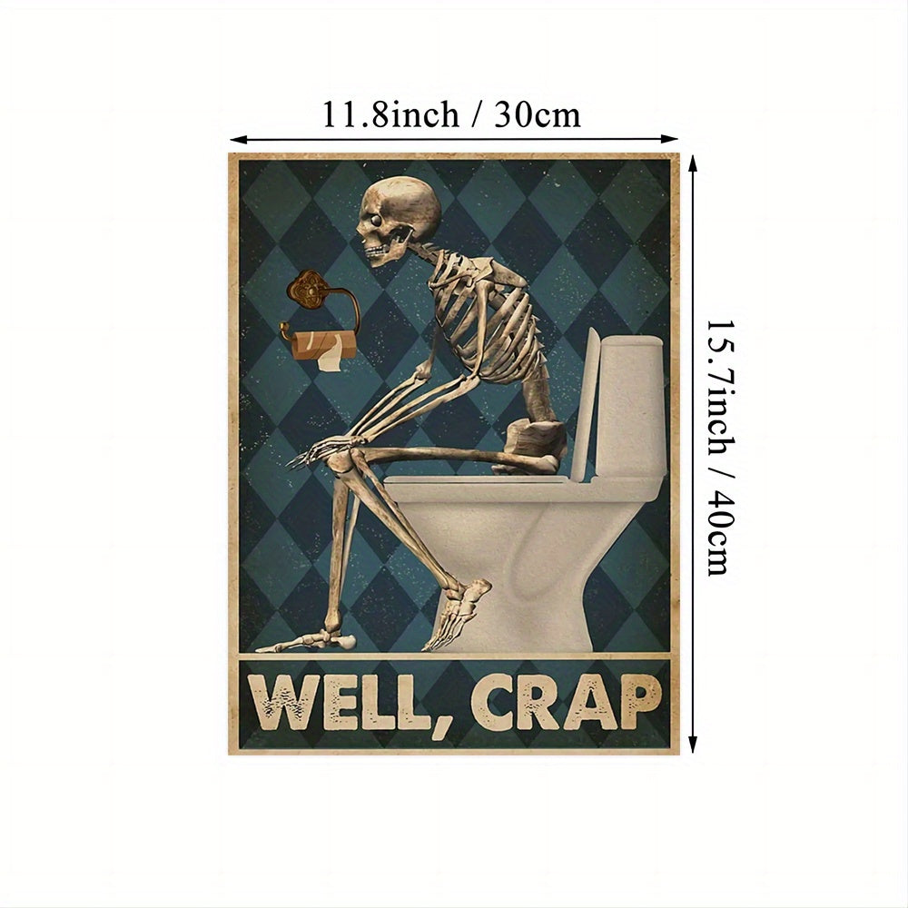 Funny Skeleton Bathroom Decor Canvas Print