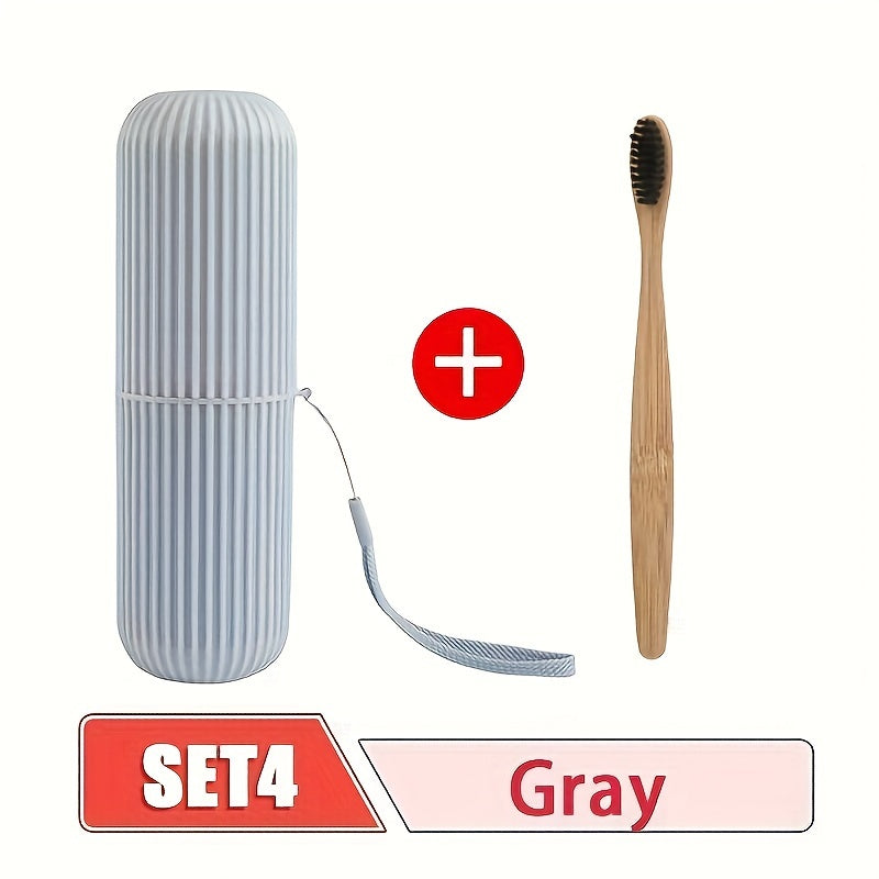Portable Toothbrush Holder Box Set for Travel and Camping