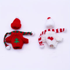 Mini Knitted Doll Clothes Set Plush Toy Sweater Hat Scarf Decoration