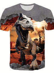 Boys Dinosaur T Shirt 3D Print Stretchy Fabric