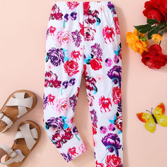 Baby Girls Floral Print Pants for Spring Summer Fall