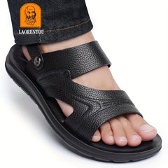 LAORENTOU Men's Leather Outdoor Sandals