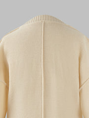 Casual Crew Neck Loose Knit Sweater Fall Winter Women's Clothing