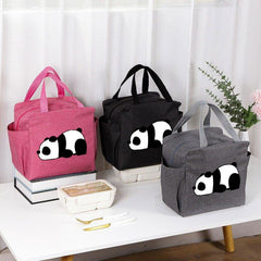Cartoon Panda Lunch Bag Insulated Cooler Tote for Office School Picnic Camping