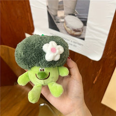 Vegetable Broccoli Keychain Plush Doll Backpack Decoration