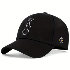 Poker K Embroidery Baseball Cap Adjustable Sports Hats Casual Sunscreen Dad Hat