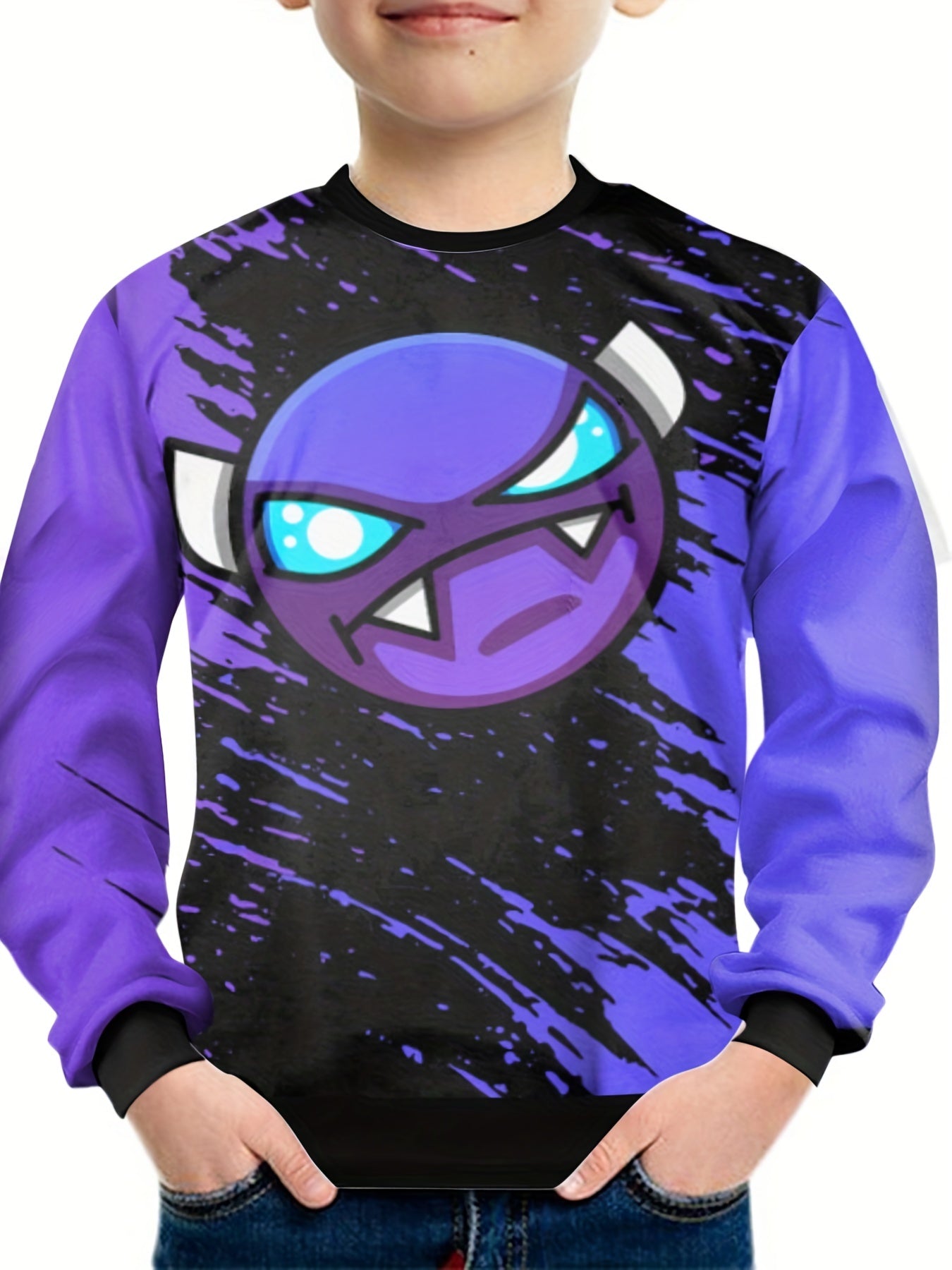 Teens 3D Animal Game Print Sweatshirt Kids Casual Pullover Street Wear
