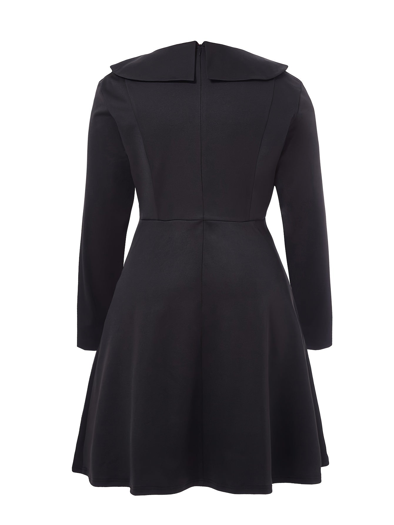 Plus Size Colorblock Heart Print Long Sleeve Dress