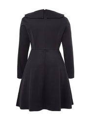 Plus Size Colorblock Heart Print Long Sleeve Dress