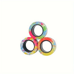 3pcs Magnetic Rings Fidget Toy Set Spinner Rings