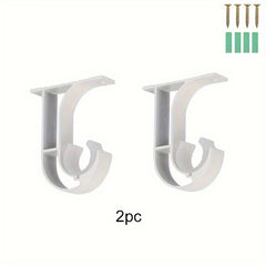 2pcs Metal Curtain Rod Bracket Wall Mount Shower Rod Holder Home Decor