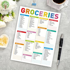 Magnetic Grocery List Pad 52 Sheets 104 P