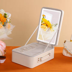 Portable Makeup Case with Mirror & Light