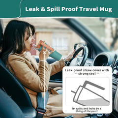 1200ml Travel Water Bottle With Handle Leakproof Lid Stainless Steel Tumbler
