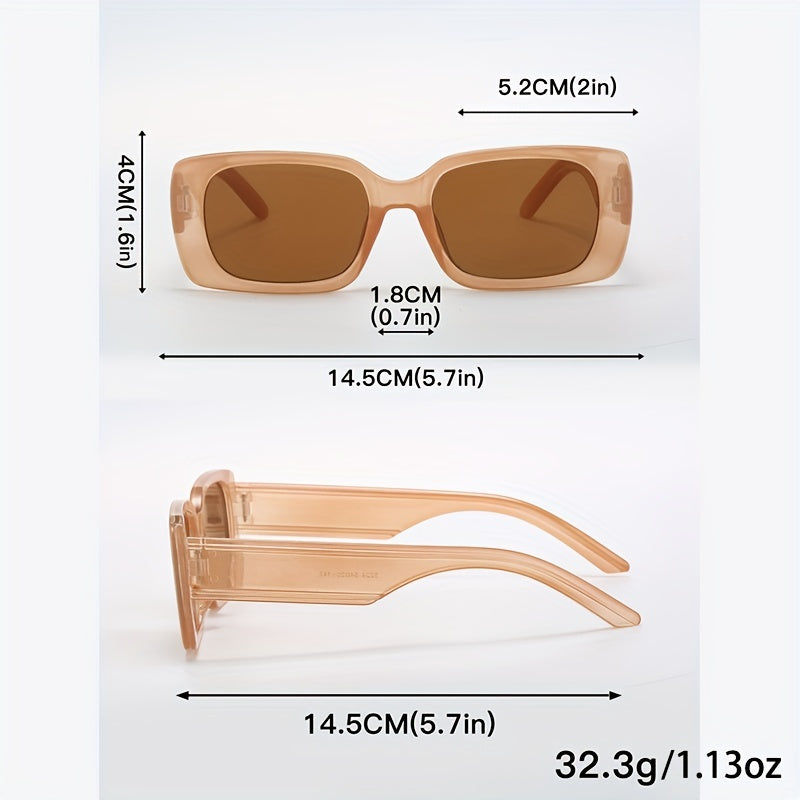 Rectangle Sunglasses Retro UV400 Sun Shades for Vacation Beach Travel