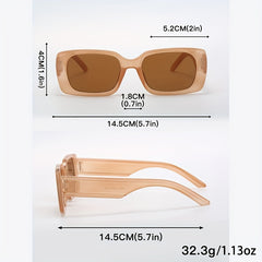 Rectangle Sunglasses Retro UV400 Sun Shades for Vacation Beach Travel