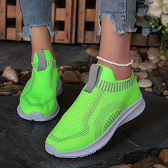 Women's Breathable Knit Sneakers Slip On Shoes Lightweight Low Top Walking Shoes