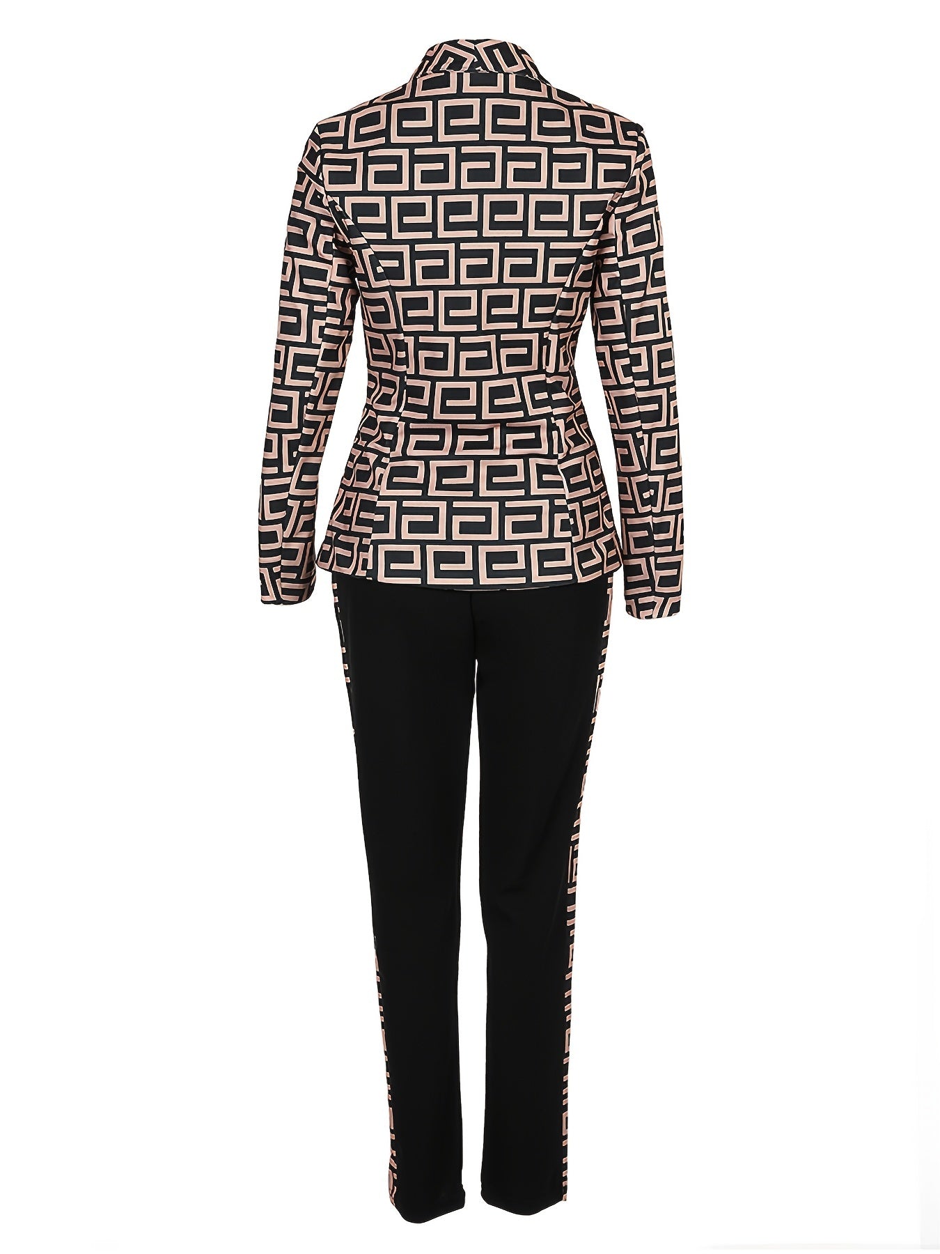Print Pantsuits Two piece Set Blazer & Long Pants Set Women's Clothing
