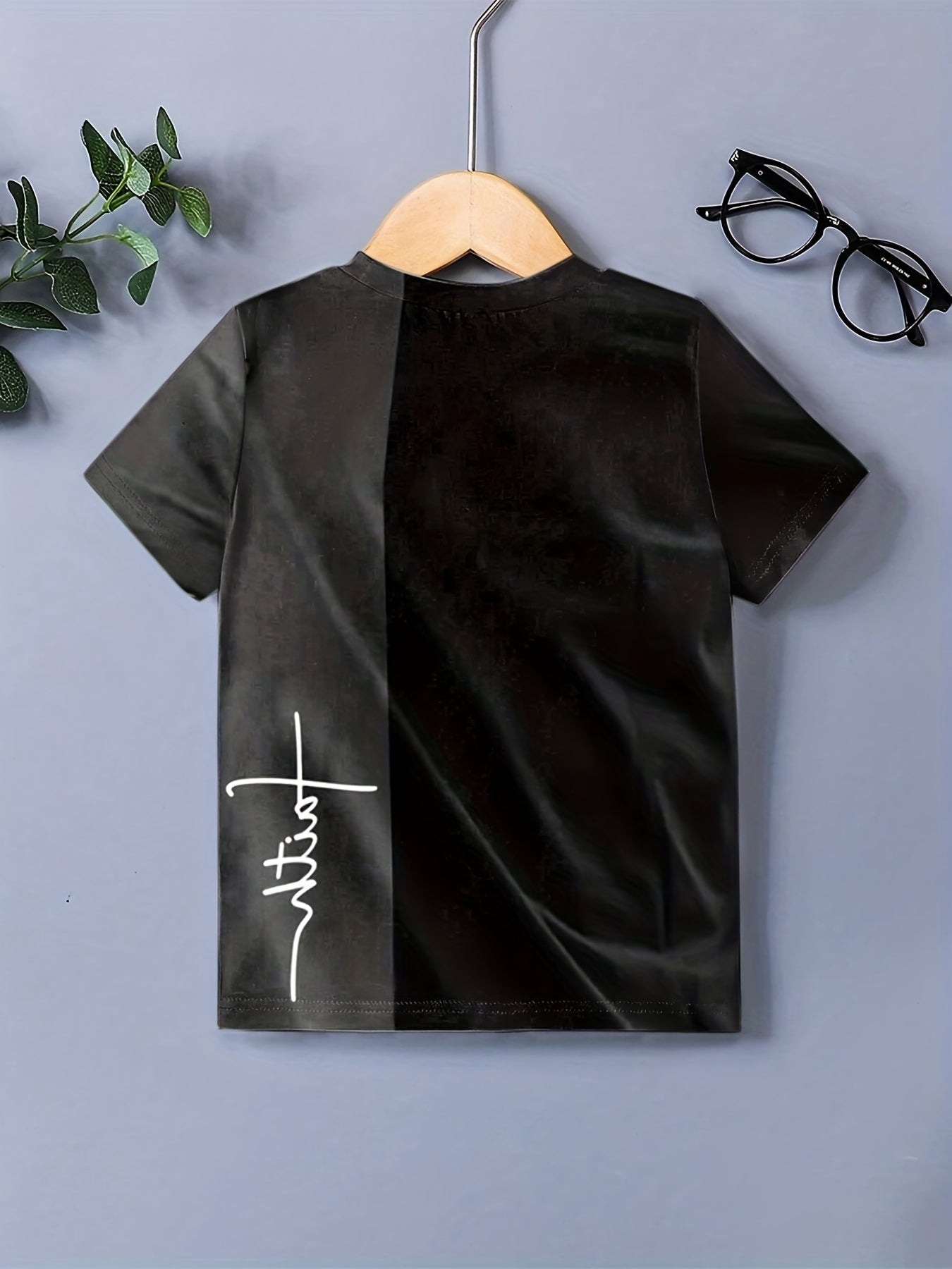 Boy's Faith Print T shirt Casual Tee Kid's Clothing For Summer