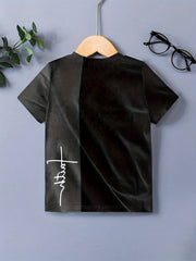 Boy's Faith Print T shirt Casual Tee Kid's Clothing For Summer