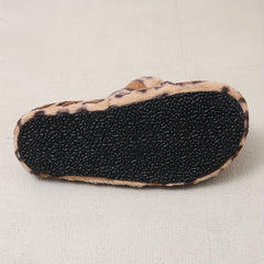 Leopard Print Plush Lined Slippers