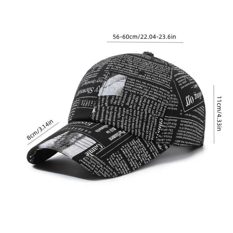 Men's Printed Hip Hop Baseball Cap Outdoor Peaked Cap Summer Hat