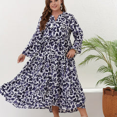 Floral Print Long Sleeve Smock Maxi Dress