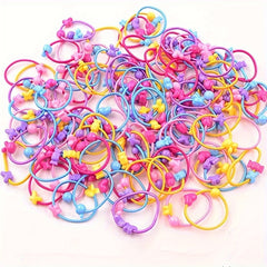 50pcs Baby Girl Hair Accessories Heart Star Bear Bunny Hair Ties & Scrunchies