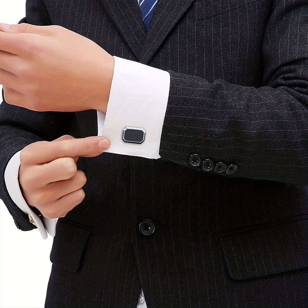 Men's Alloy Square Cufflinks Dripping Oil Texture Sleeve Studs