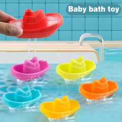 Colorful Stacking Boat Bath Toy for Kids Water Play Learning Durable Material