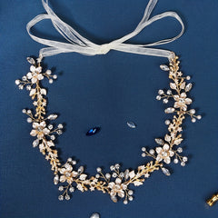 Flower Charm Rhinestone Headband Bridal Wedding Hair Accessory
