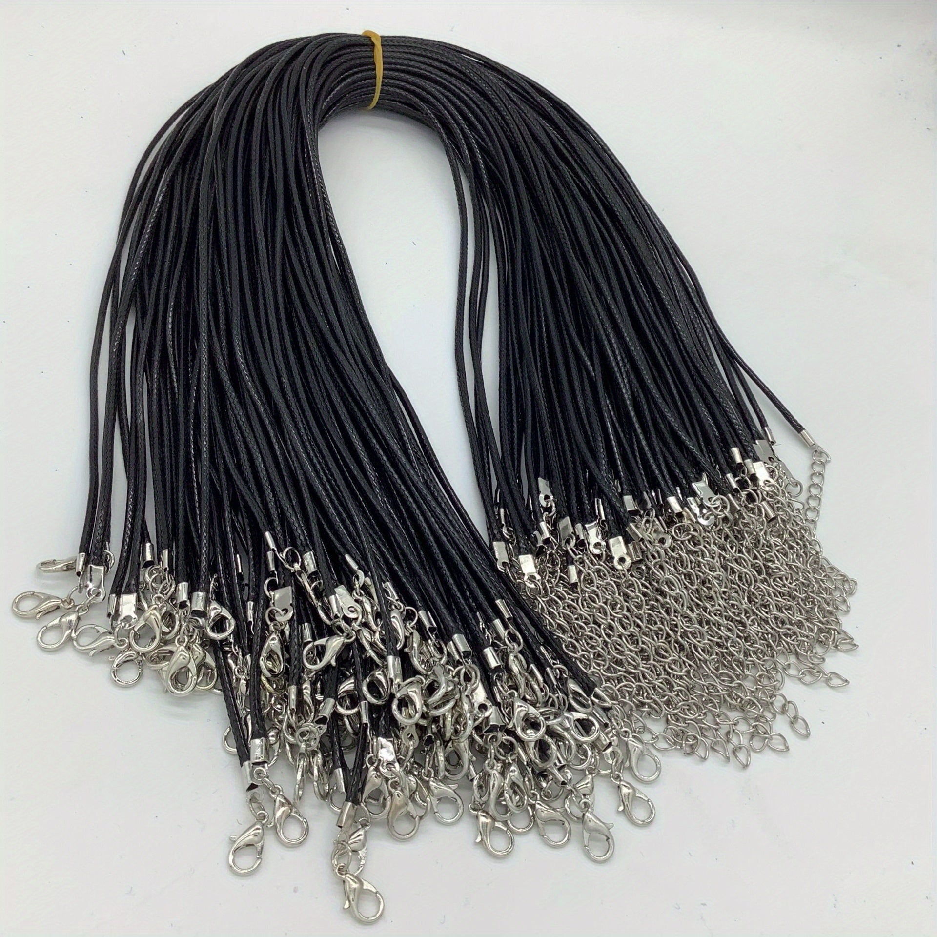 Bulk PU Leather String Necklace Rope DIY Jewelry Adjustable Braided Rope