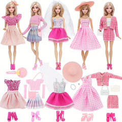 11.5-inch Doll Clothes Set - Outfits, Accessories, Shoes, Bag, Hat, etc.