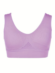 Fishnet Stitching Sports Bra Hollow Out Yoga Fitness Bra