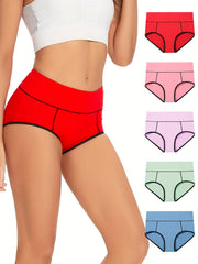 5 Pack Plus Size Sporty Panties Set High Waisted Soft