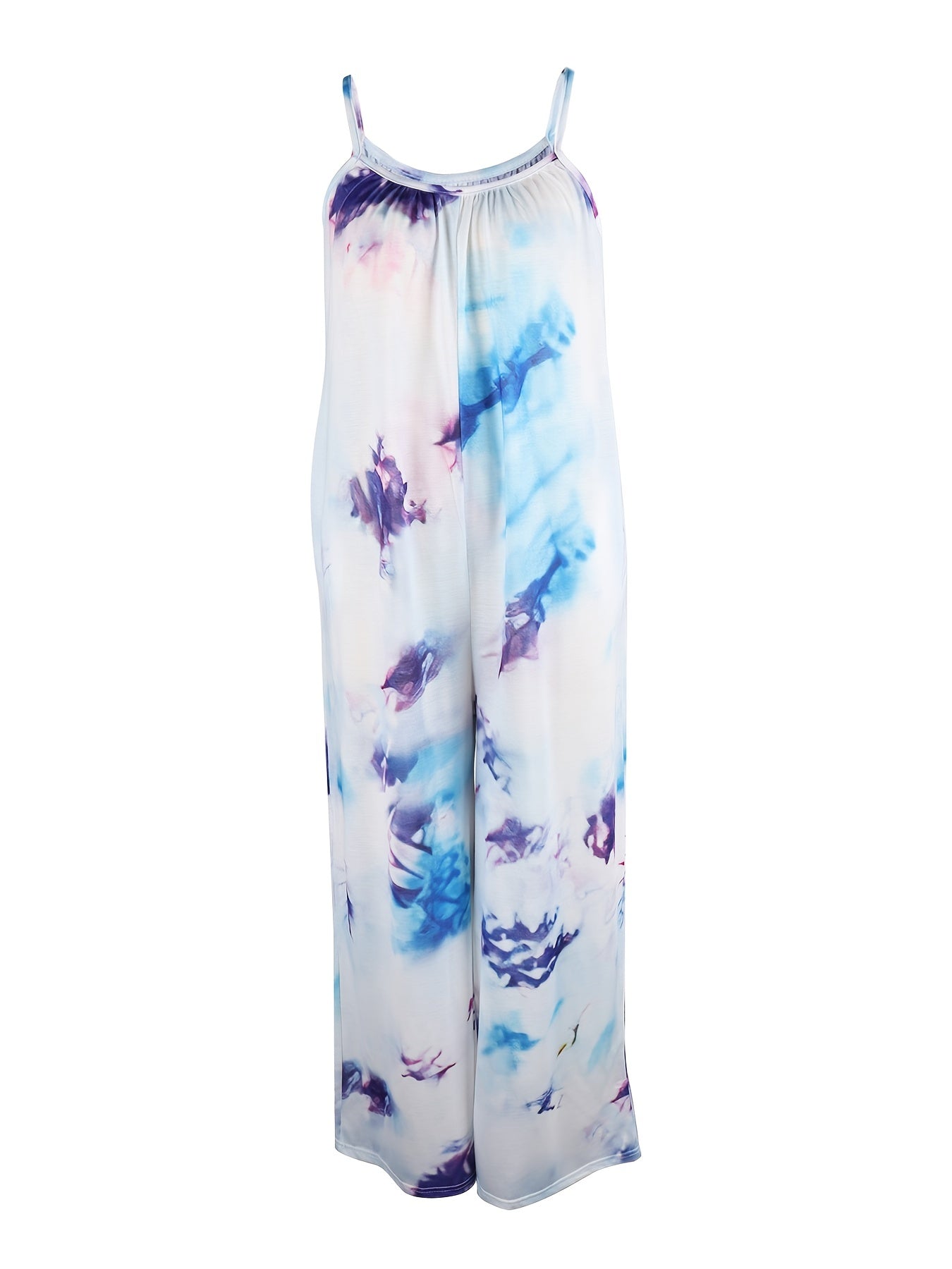 Boho Tie dye Spaghetti Jumpsuit Casual Streetwear Outfit