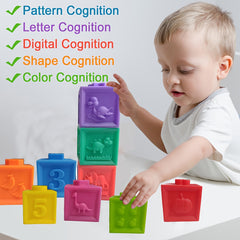 Soft Building Blocks Baby Toys Educational Squeeze Play with Numbers Animals
